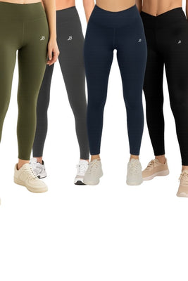 Pack of 4 Premium Slim Fit Tights + Free T-Shirt (Navy Blue, Black, Olive Green, Charcol) E8