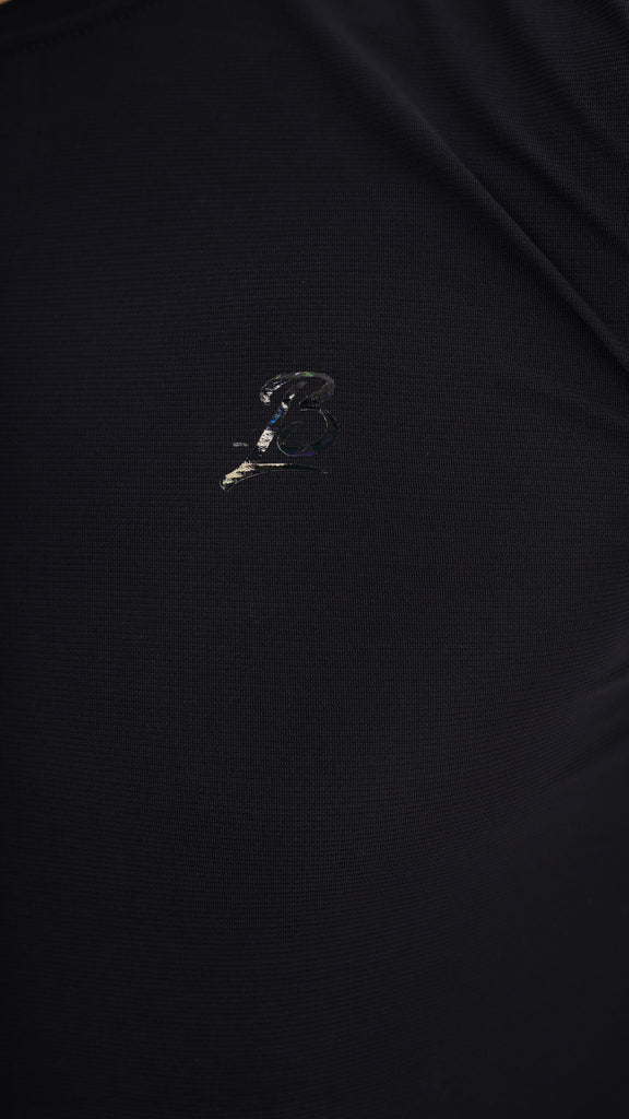 Jaquard Mesh Black Shirt