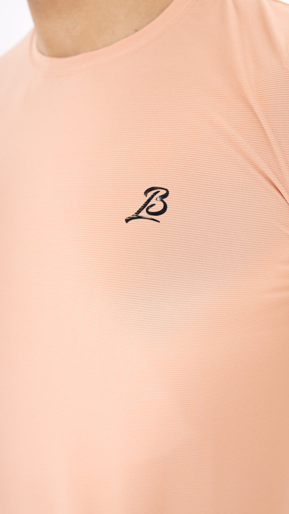 Jaquard Mesh Peach Shirt