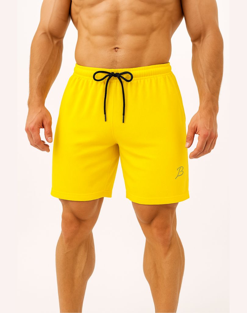 Yellow Mesh Training  Shorts