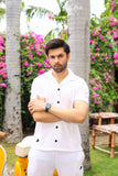 Waffle White Half-Sleeve Safari Suit for Men – Premium Summer Safari Suit in Pakistan