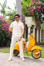 Load image into Gallery viewer, Waffle Off White Half-Sleeve Safari Suit for Men