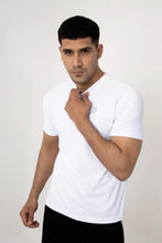 Load image into Gallery viewer, LB-White Strechable Dot Mesh T-Shirt LookBuy247