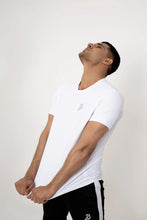 Load image into Gallery viewer, LB-White Strechable Dot Mesh T-Shirt LookBuy247