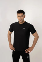Load image into Gallery viewer, LB- Black Stretchable Ball Mesh T-Shirt LookBuy247