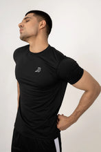 Load image into Gallery viewer, LB- Black Stretchable Air Mesh T-Shirt LookBuy247