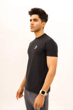 Load image into Gallery viewer, LB. Black Textured Stretchable T-Shirt LookBuy247