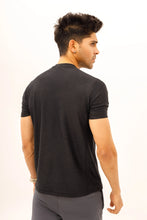 Load image into Gallery viewer, LB. Black Textured Stretchable T-Shirt LookBuy247