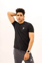 Load image into Gallery viewer, LB. Black Textured Stretchable T-Shirt LookBuy247