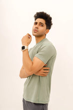 Load image into Gallery viewer, LB. Sea Green Lining Stretchable Fabric T-Shirt LookBuy247