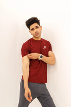 Load image into Gallery viewer, LB-Maroon Stretchable Textured Fabric T-Shirt LookBuy247