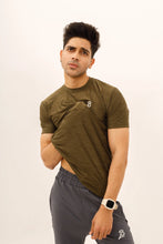 Load image into Gallery viewer, LB-Dark Comando Green Stretchable Textured Fabric T-Shirt LookBuy247