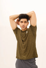 Load image into Gallery viewer, LB-Dark Comando Green Stretchable Textured Fabric T-Shirt LookBuy247
