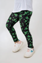 Load image into Gallery viewer, LB-Black &amp; Green Leaf Toddler Leggings LookBuy247