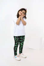 Load image into Gallery viewer, LB-Black &amp; Green Leaf Toddler Leggings LookBuy247