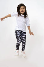 Load image into Gallery viewer, LB-Black &amp; White Floral Toddler Leggings LookBuy247