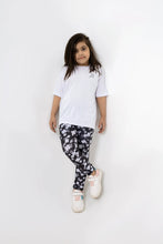 Load image into Gallery viewer, LB-Black &amp; White Floral Toddler Leggings LookBuy247