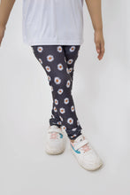 Load image into Gallery viewer, LB-Black Leggings with White Floral Design LookBuy247
