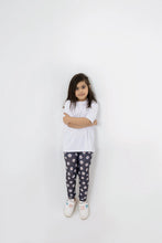 Load image into Gallery viewer, LB-Black Leggings with White Floral Design LookBuy247