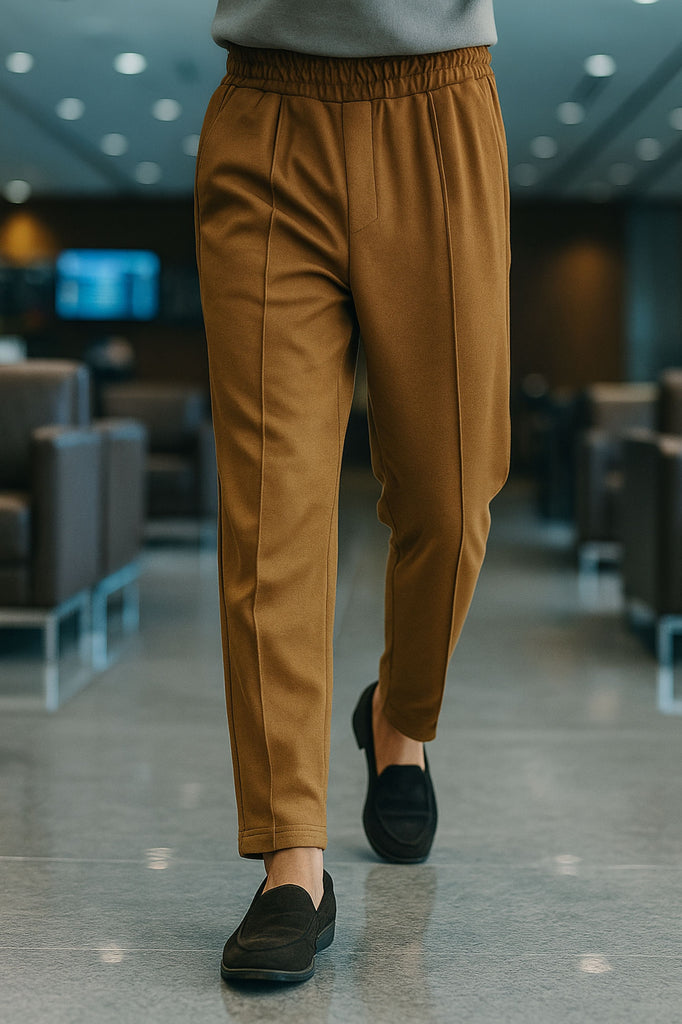 Relaxed Fit Platted Trouser - Camel