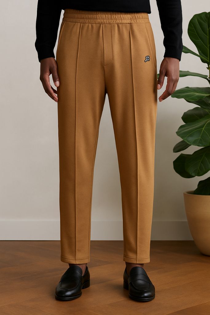Relaxed Fit Platted Trouser - Camel