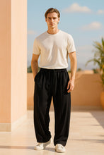 Load image into Gallery viewer, Men’s Relaxed Fit Trouser – Black | Premium Cargo-Inspired Pants