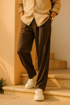 Men’s Relaxed Fit Trouser – Chocolate Brown D4