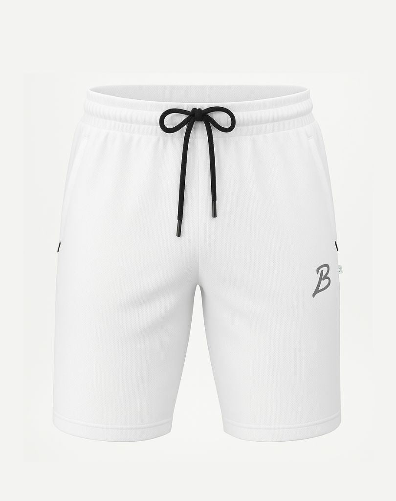 White Mesh Training Shorts
