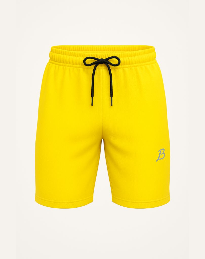 Yellow Mesh Training  Shorts