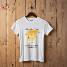 Load image into Gallery viewer, Celebrating 77 Independence Day printed t-shirt. LookBuy247